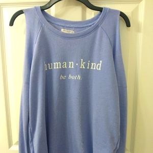 Adorable cold-shoulder periwinkle top